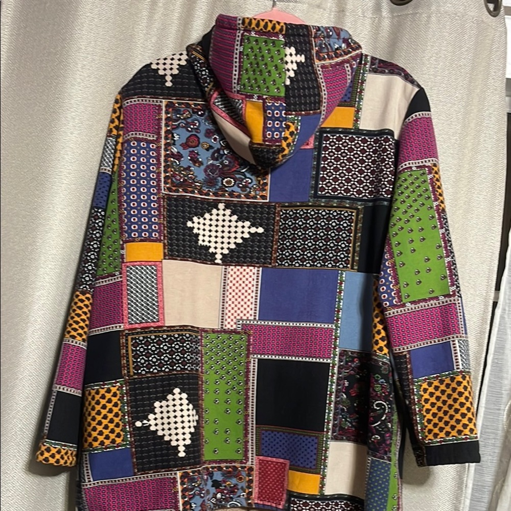 Colorful Patchwork Hooded Jacket - image 4
